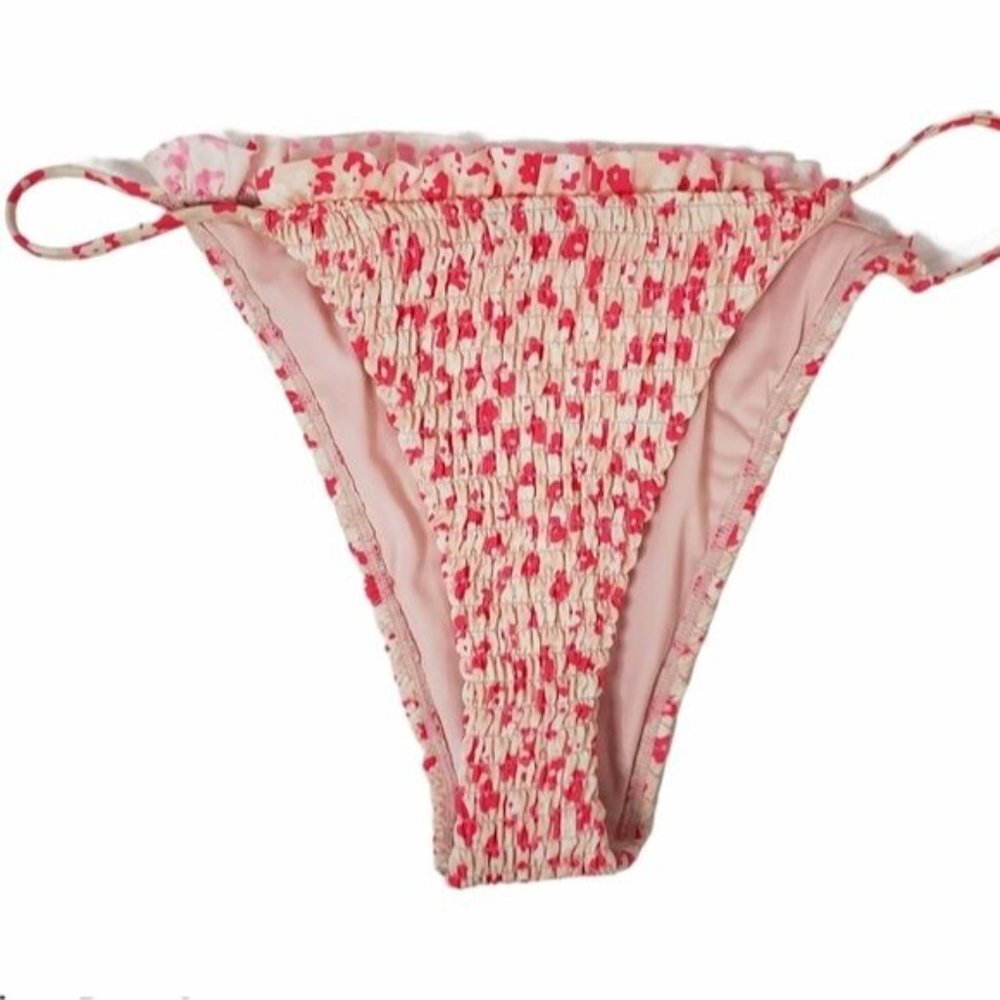 NWOT‎ Topshop Ditsy Floral Smocked High Leg Bikini Bottom Size US 10